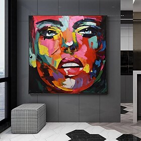 arte de parede decorativa moderna feita à mão abstrata mulher pintura facial faca de paleta pintura texturizada cores bloco arte de parede sala de estar decora