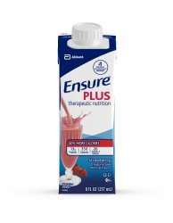 Ensure Plus Therapeutic Nutrition Shake - 8oz Carton Strawberry, 8 oz Carton, 1 Each