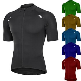 21Grams Men's Cycling Jersey Short Sleeve Bike Jersey Top with 3 Rear Pockets Mountain Bike MTB Road Bike Cycling Triathlon Cycling Breathable Quick Dry Back P