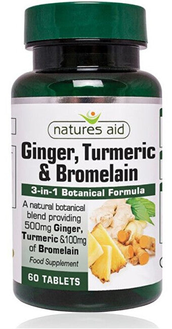 Natures aid Kurkuma-Ingwer-Bromelain 60 Tabletten - Immununterstützung