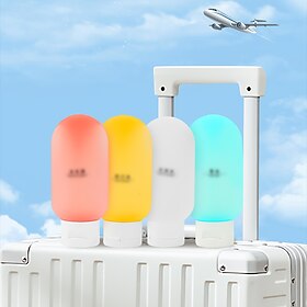 Frascos dispensadores de viagem de 60 ml com 3 pacotes: recipientes portáteis para shampoo, gel de banho, loção, tampa articulada, design de aperto invertido,