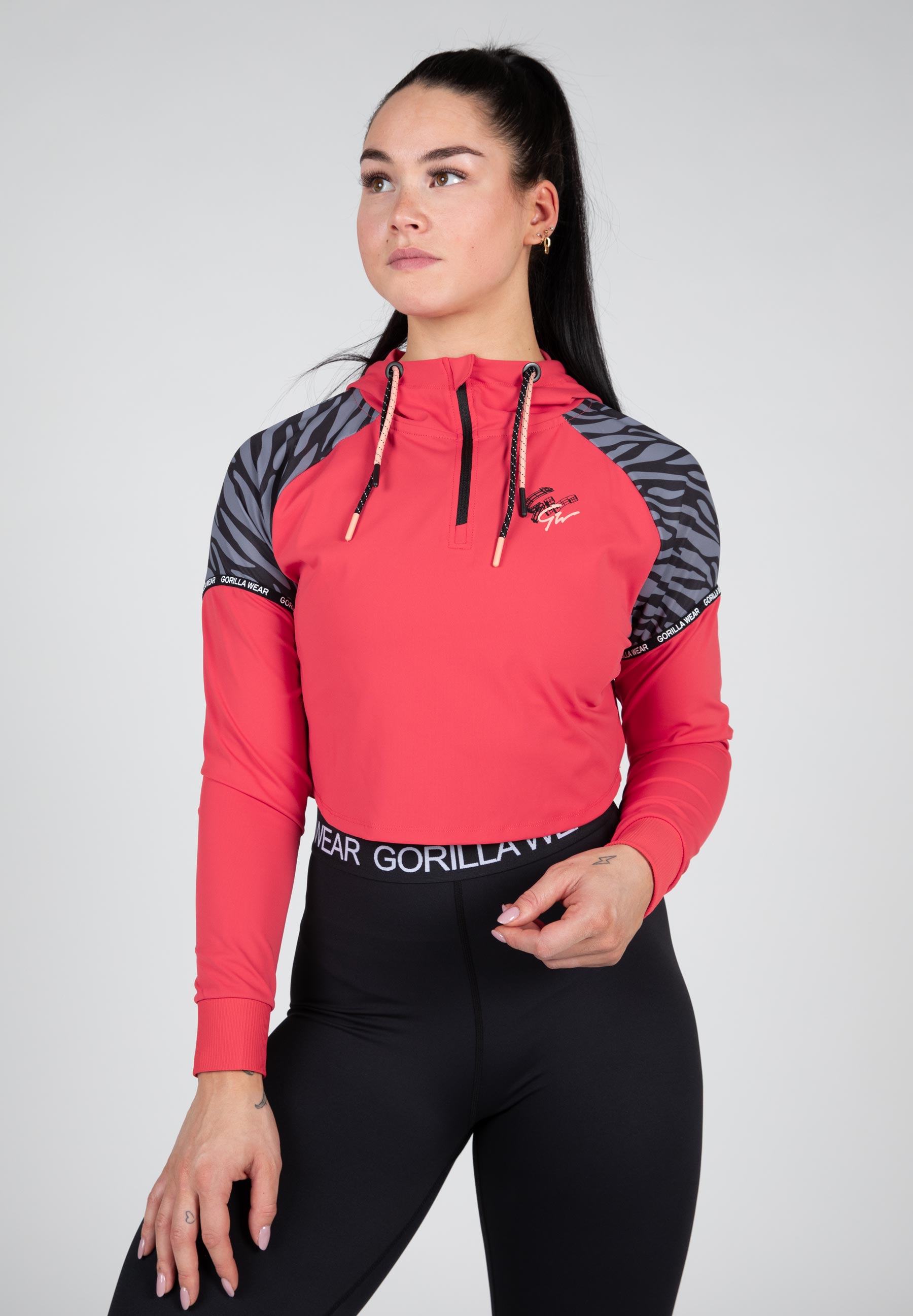 Zion Cropped Hoodie - Red - XL