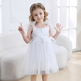 Vestido de verão chique para meninas, vestido deslizante para meninas, saia de malha com alças, vestido de princesa infantil
