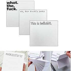 Funny Sticky Note  Gift, What The Fucks Sticky Notepad Novelty Notepads, Funny Sassy Rude Desk Accessory Gifts for Friends, Co-Workers, Boss