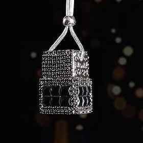 Fyautoper carro diamante pedaço perfume pingente carro diamante criativo frasco de perfume pingente de carro espelho retrovisor carro pendurado garrafa vazia