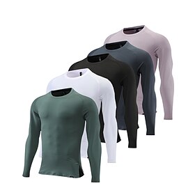 Homens Camiseta de Corrida Manga Longa Camiseta Casual Roupa Esportiva Respirável Secagem Rápida Macio Treino de Ginástica Corrida Caminhada Roupa de esporte R