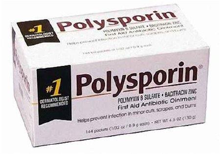 Polysporin First Aid Antibiotic Ointment, 0.03 oz Packet, Ointment, 144 Each - Box